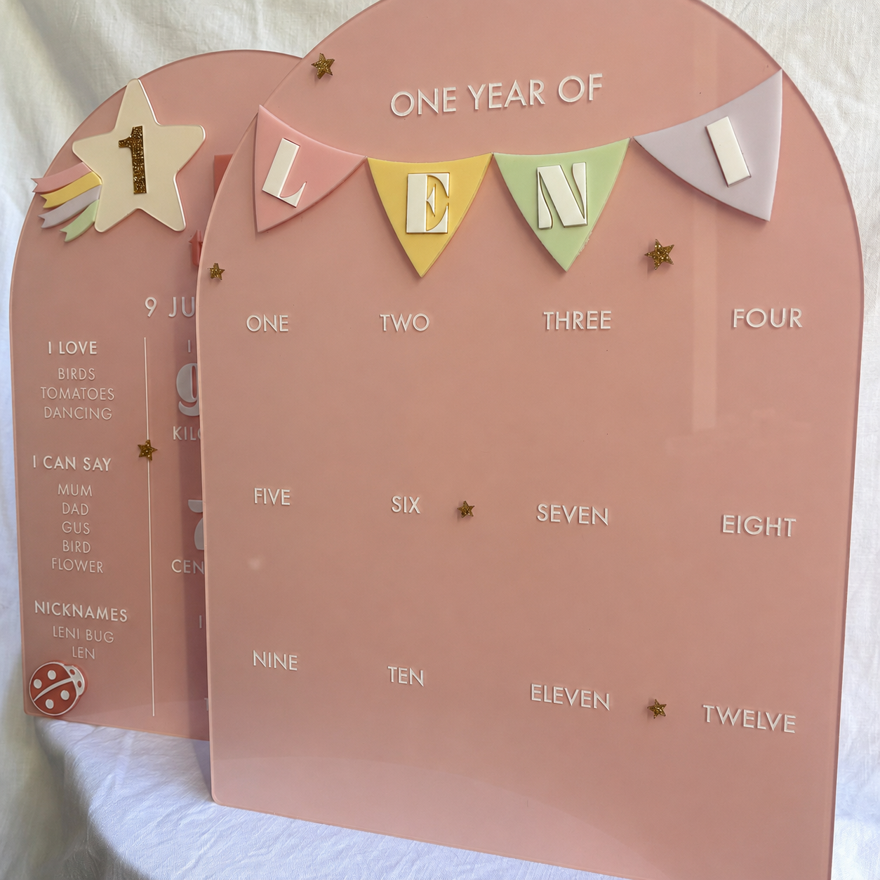 Personalised First Year Photo Board - Pastel Garland