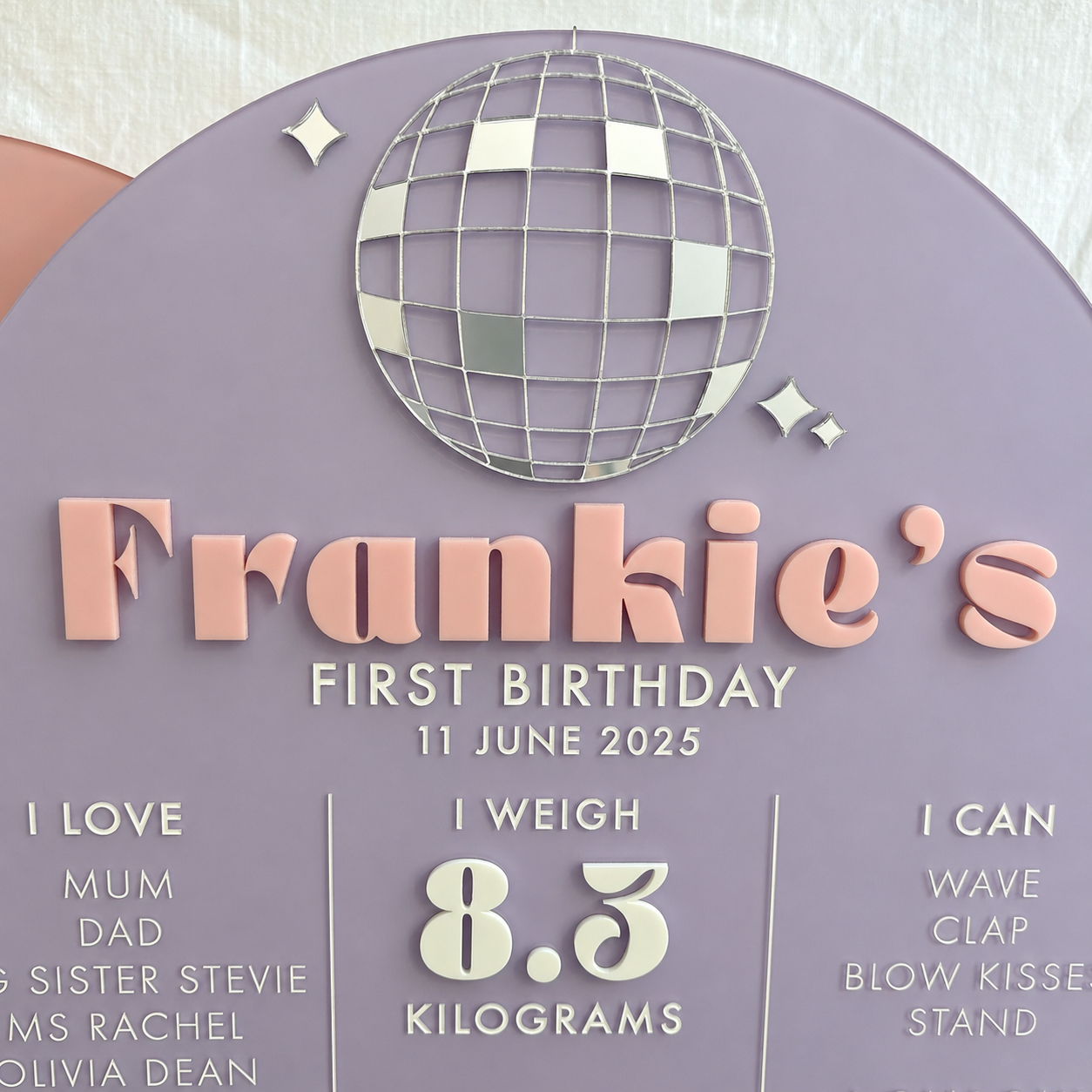 Personalised Milestone Birthday Board - Disco Theme
