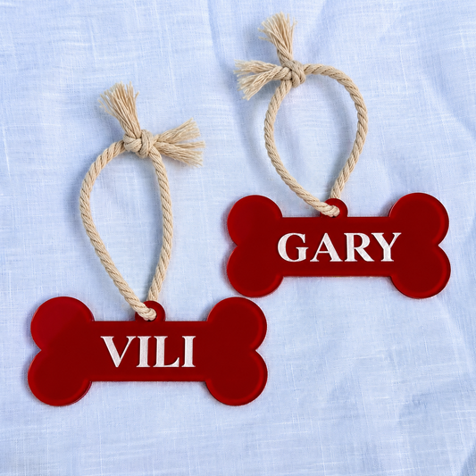 Dog Christmas Ornament - Bone Shape