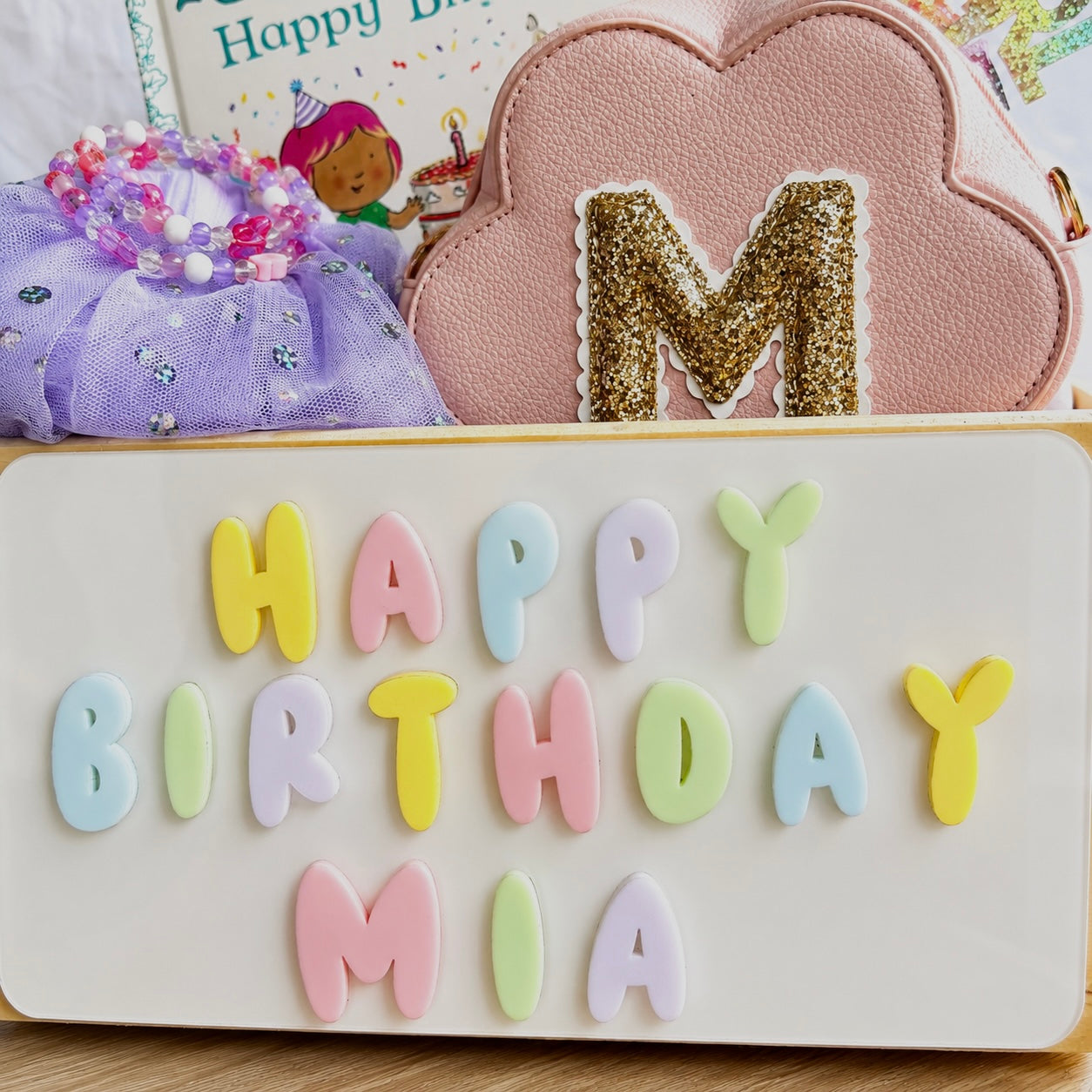 Birthday Plaque - Pastel Balloon Name