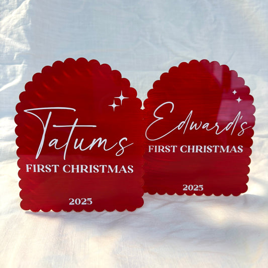 Personalised First Christmas Plaque