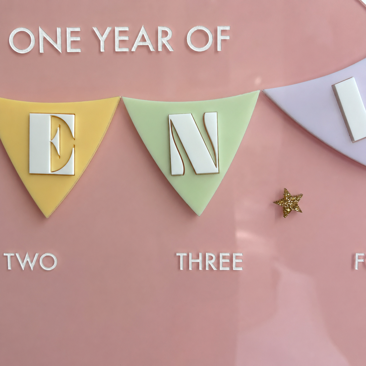 Personalised First Year Photo Board - Pastel Garland