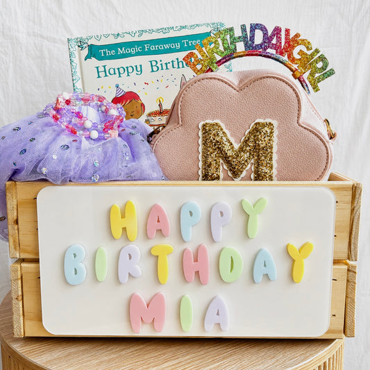 Birthday Plaque - Pastel Balloon Name