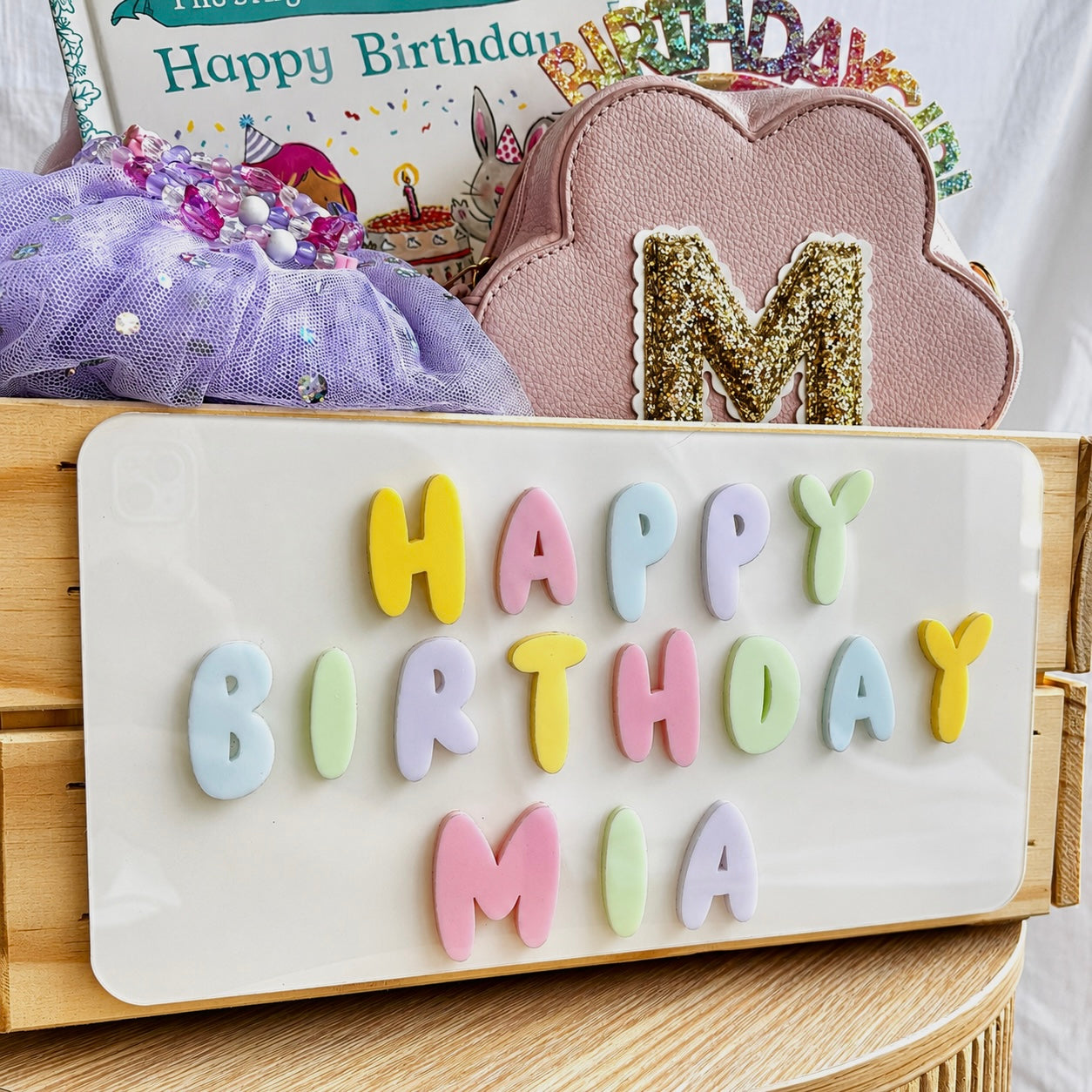 Birthday Plaque - Pastel Balloon Name