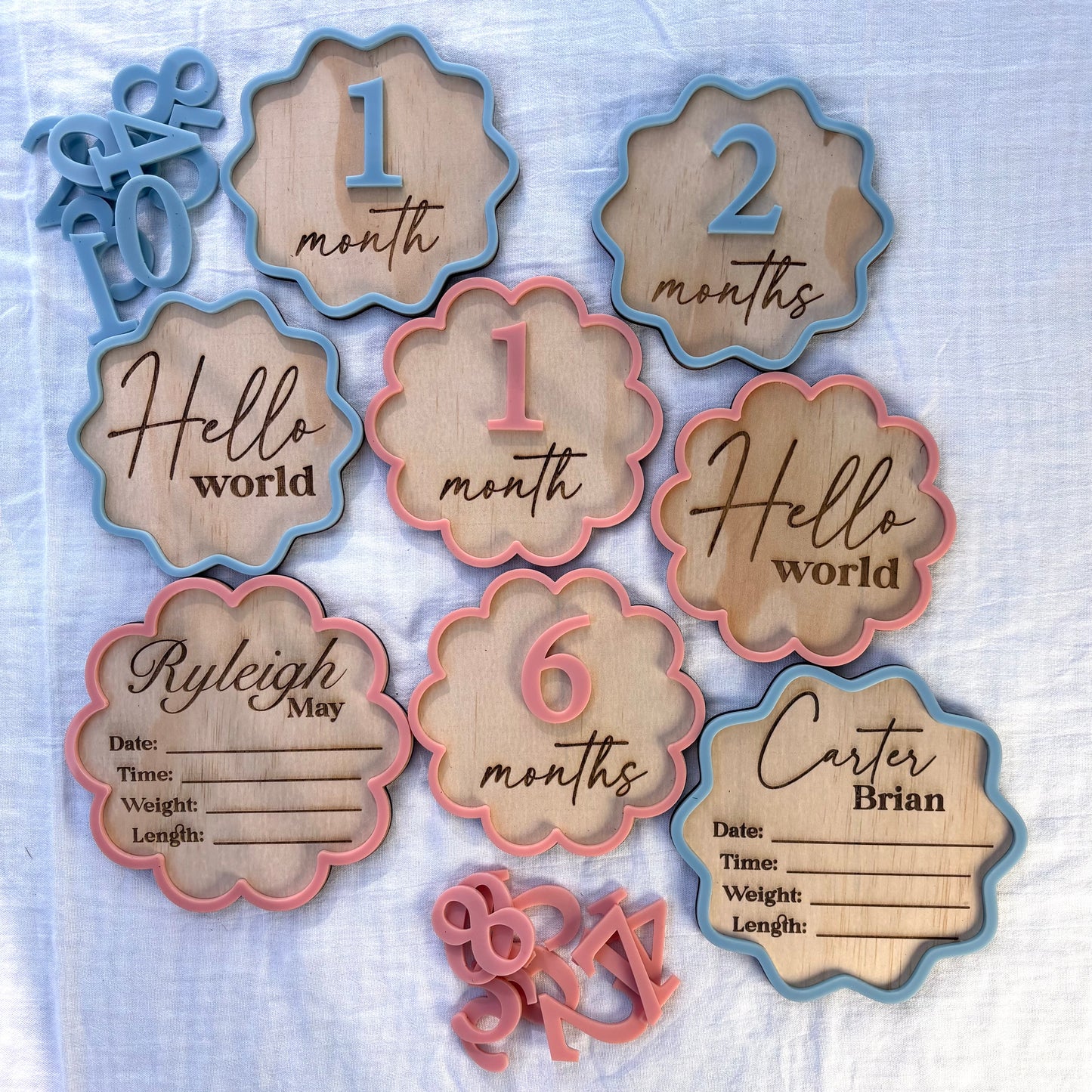 BUNDLE - Baby Milestones and Birth Plaque
