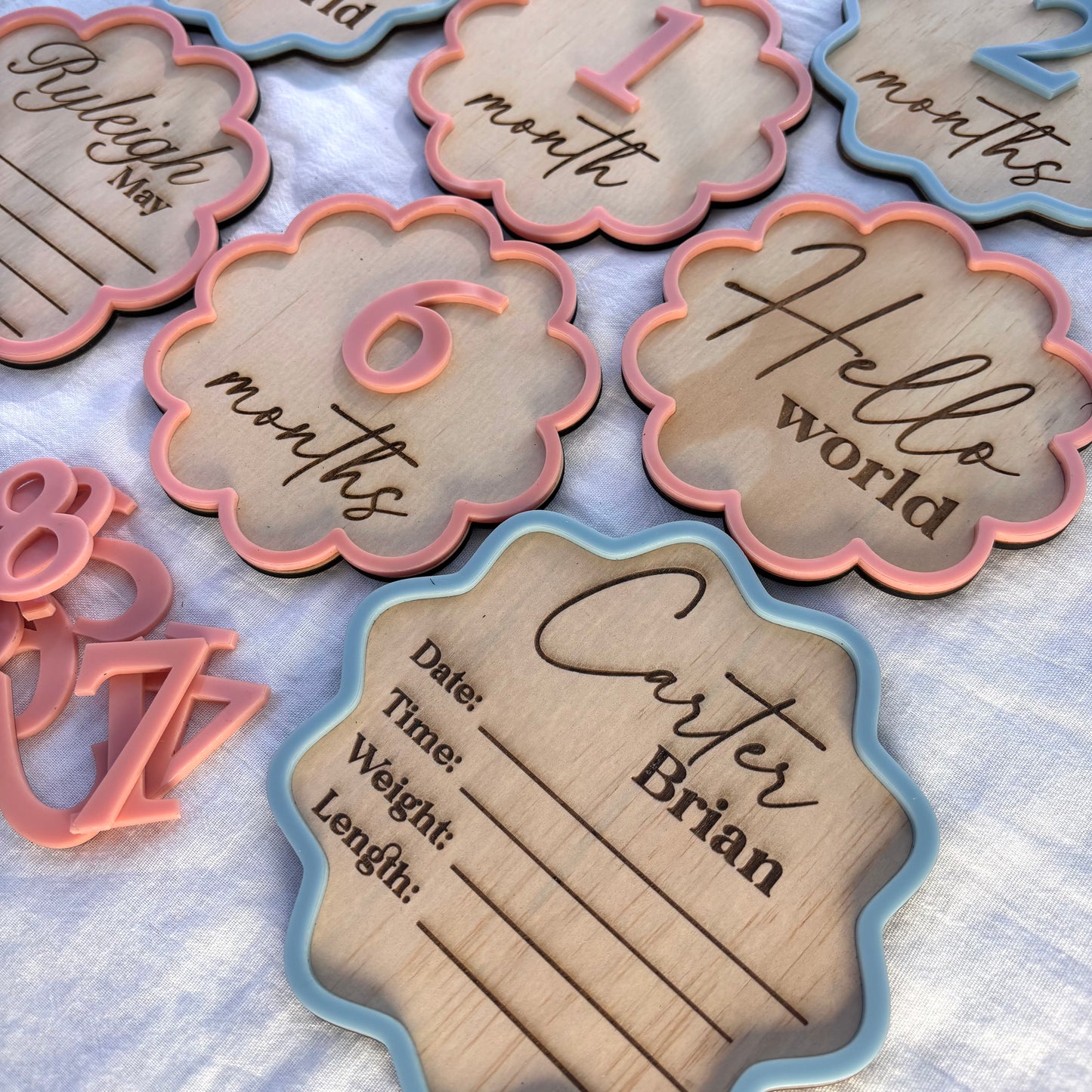 BUNDLE - Baby Milestones and Birth Plaque