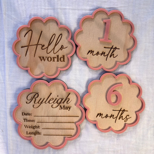 BUNDLE - Baby Milestones and Birth Plaque