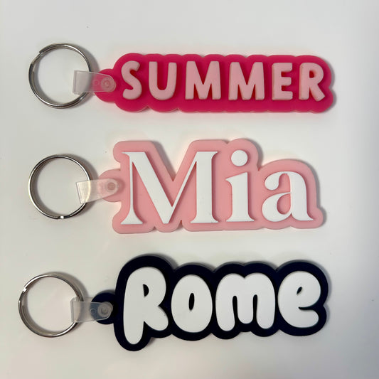 Bubble Name Keyring