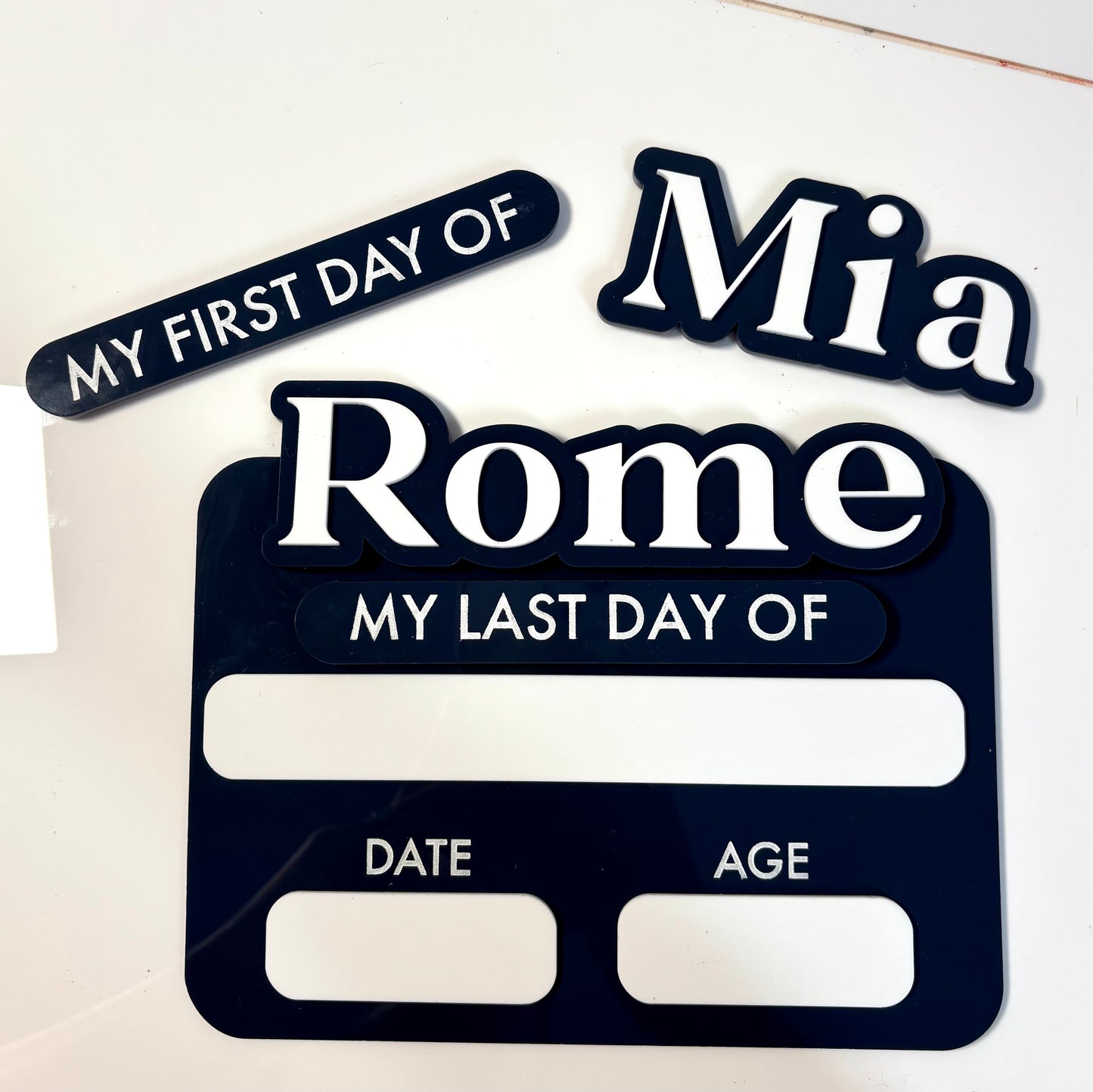Mini Personalised First & Last Day School Board