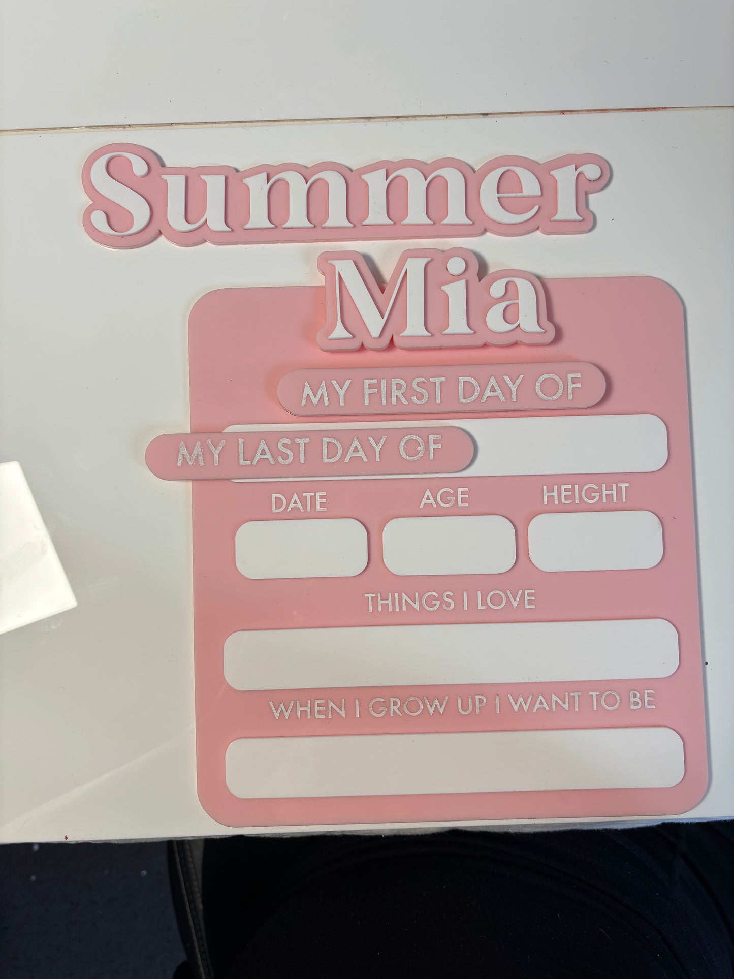 Additional Name for First & Last Day Board