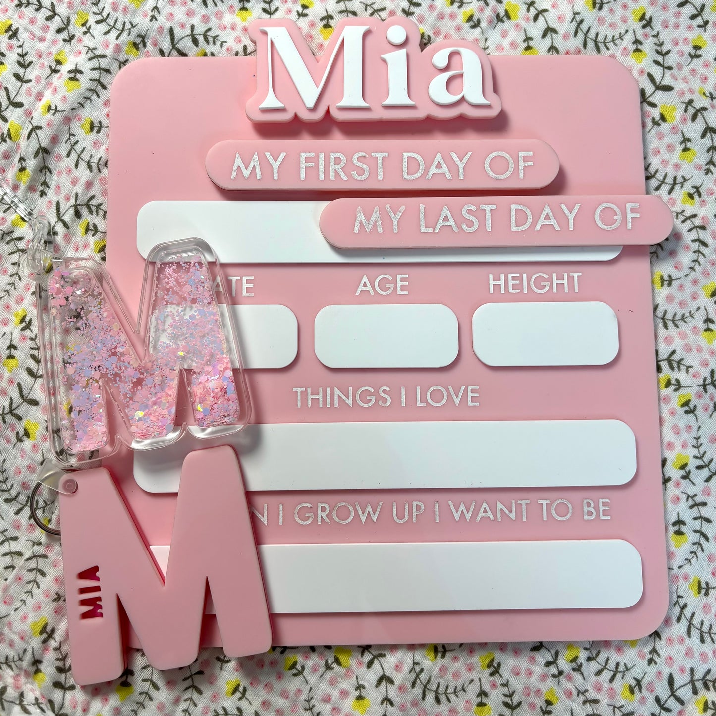 Large Personalised First & Last Day School Board | Reusable Acrylic Milestone Sign