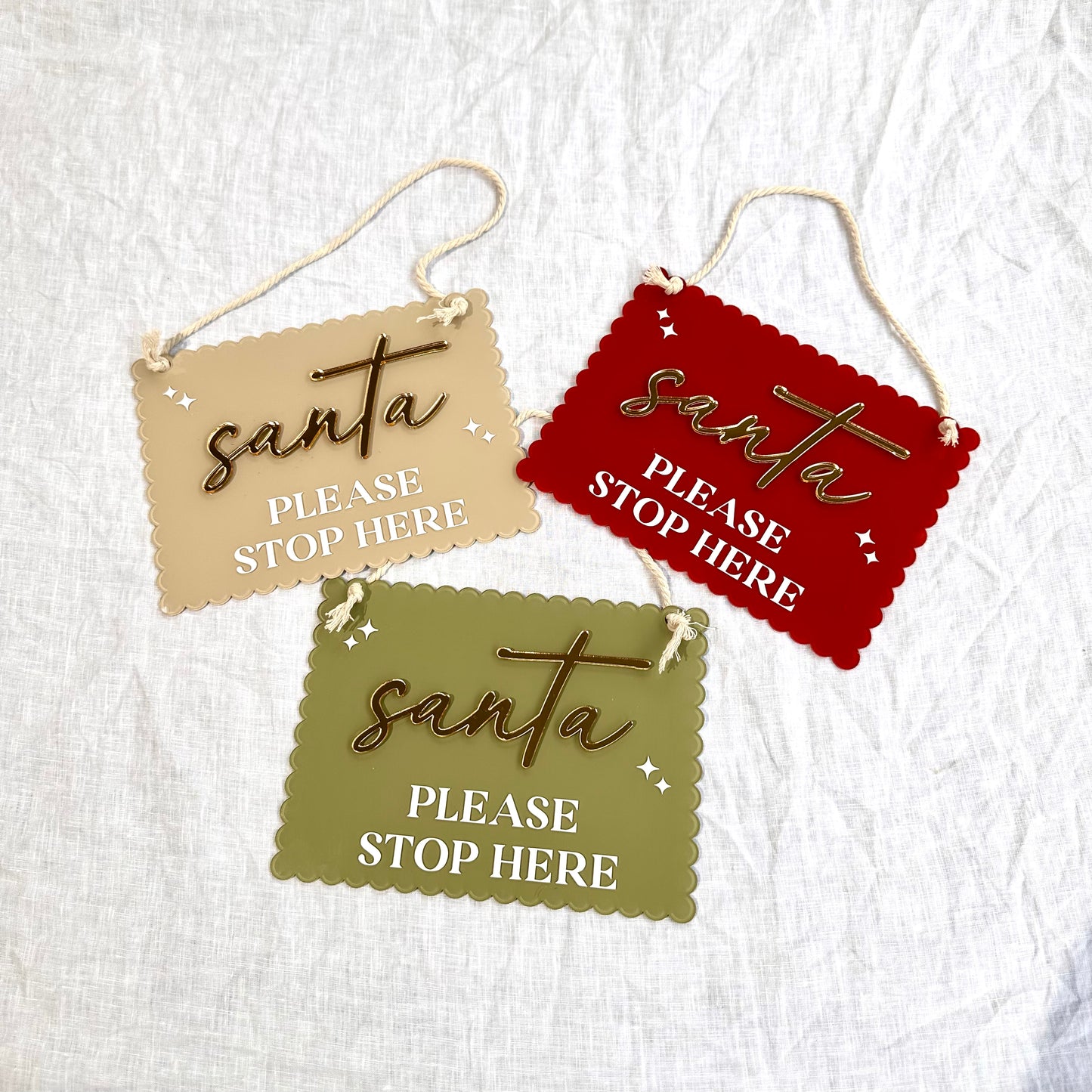 "Santa Stop Here" Sign