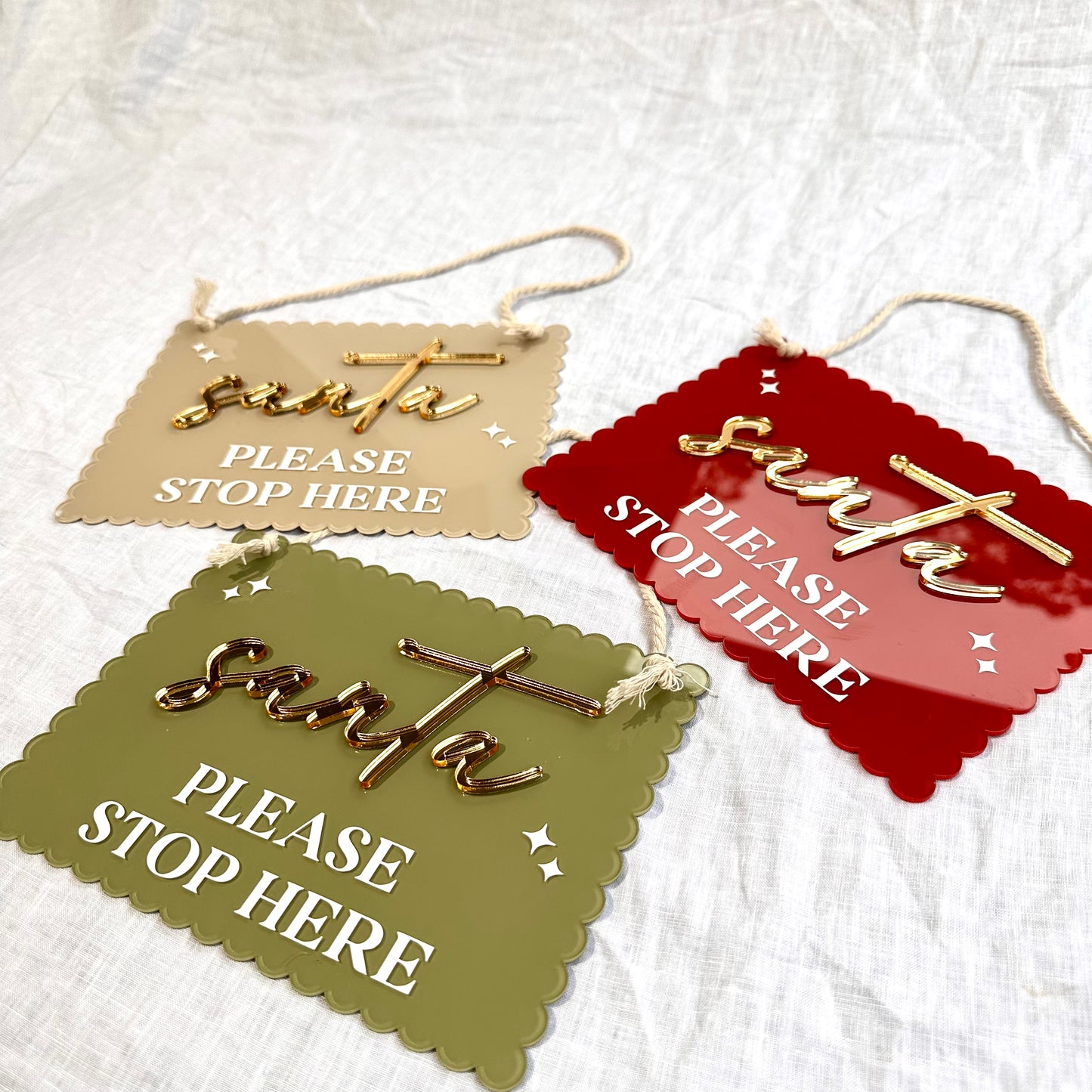 "Santa Stop Here" Sign