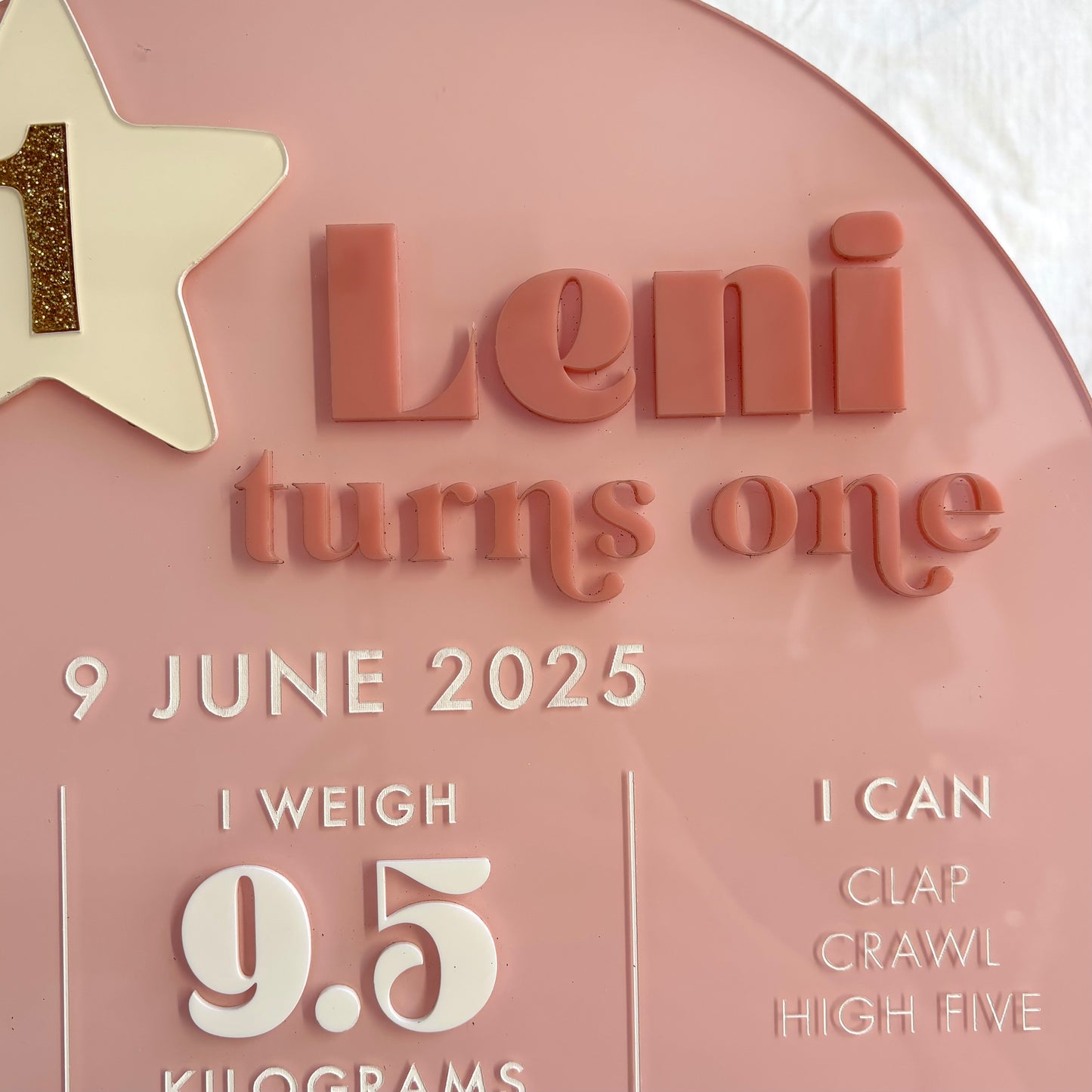 Personalised Milestone Birthday Board - Pastel Rainbow Shooting Star
