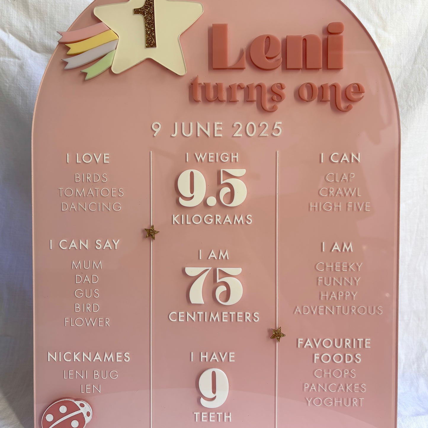 Personalised Milestone Birthday Board - Pastel Rainbow Shooting Star