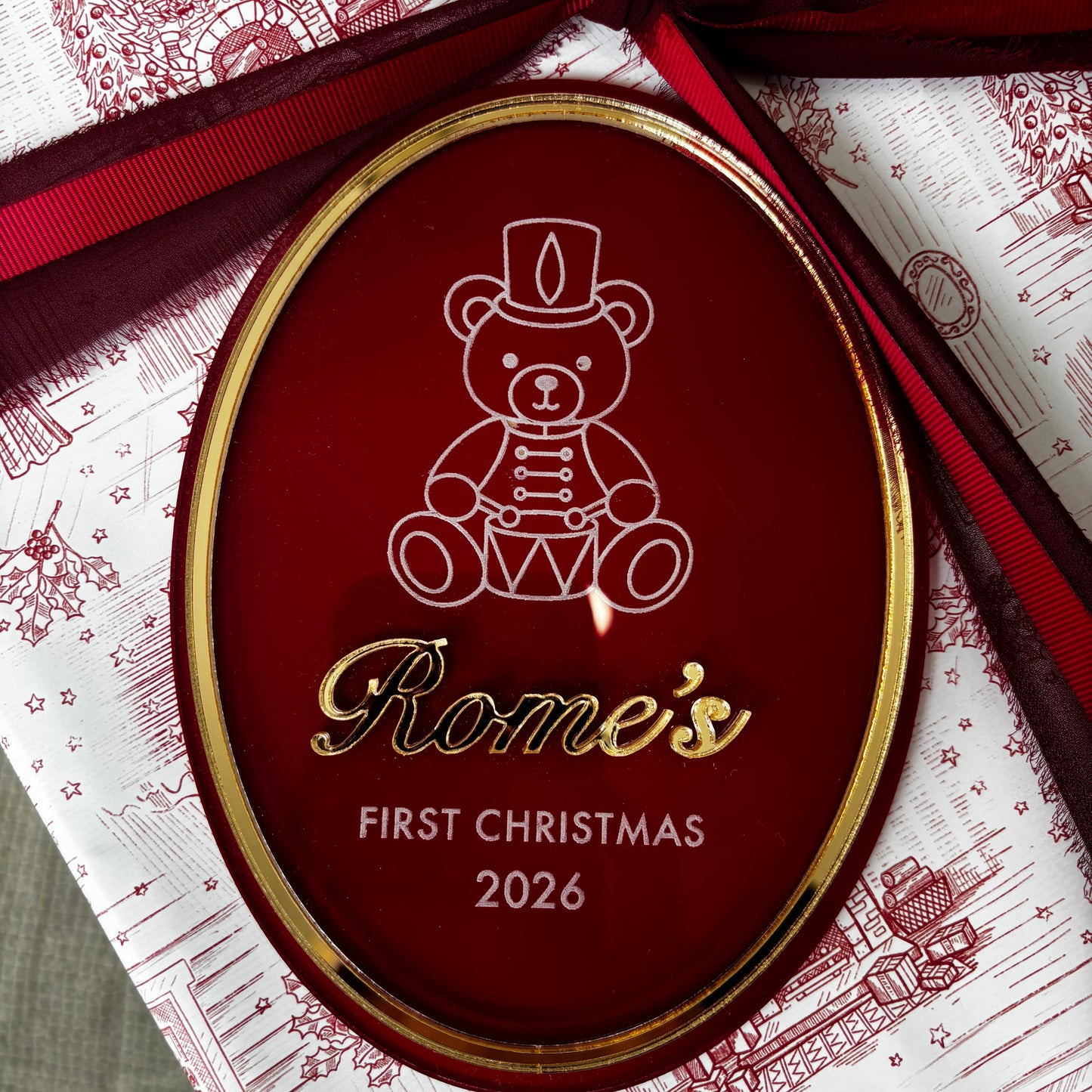 Personalised First Christmas Plaque