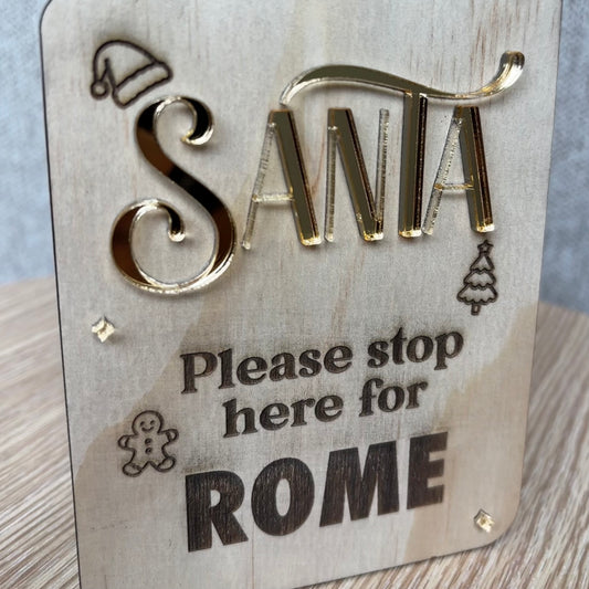 Personalised Santa Stop Here Door Hanger
