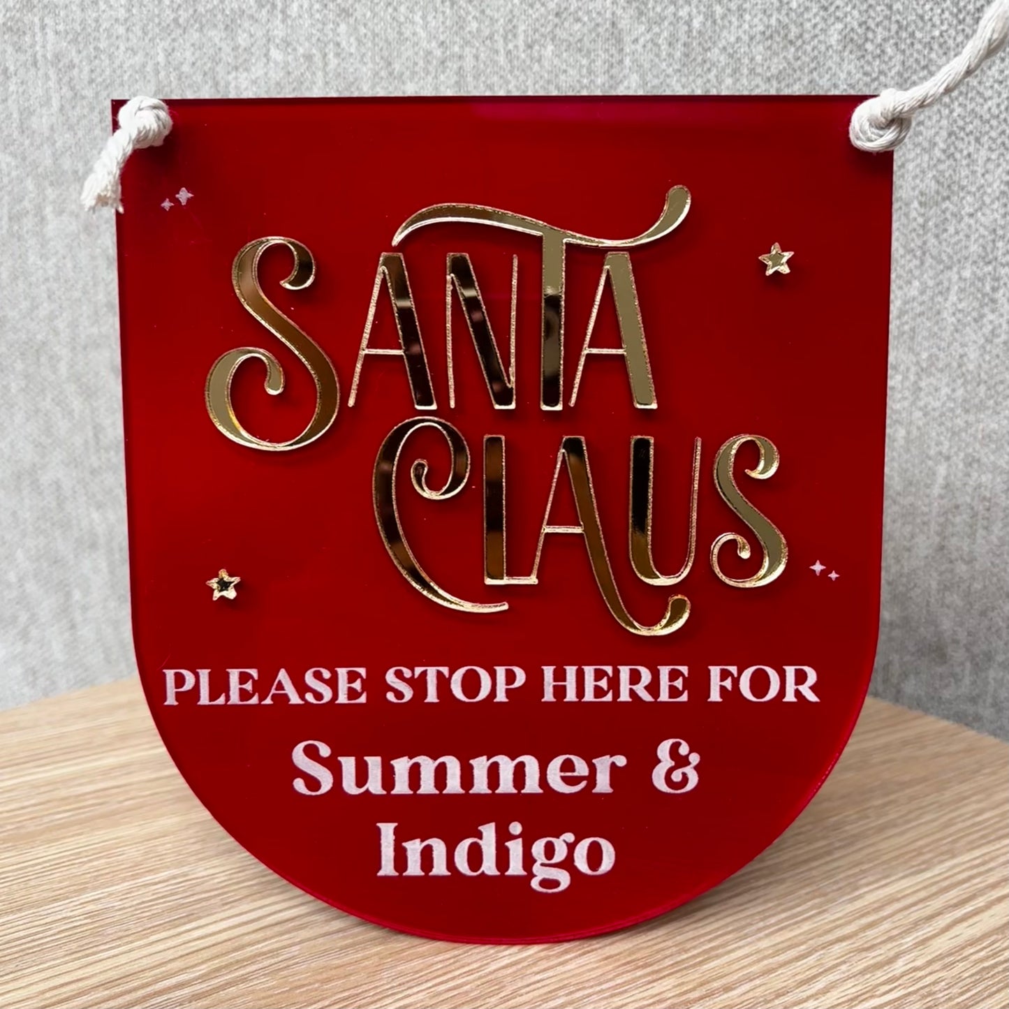 "Santa Claus Stop Here" Sign