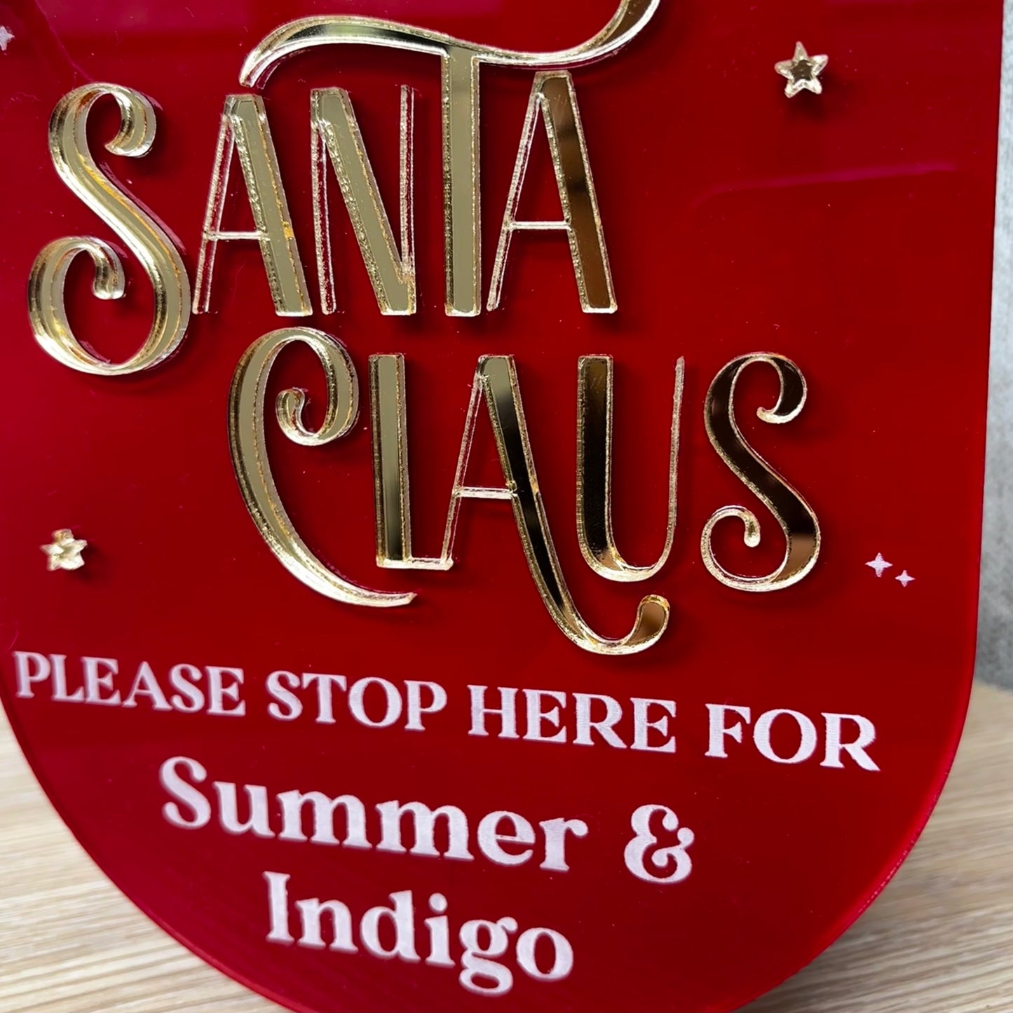 "Santa Claus Stop Here" Sign