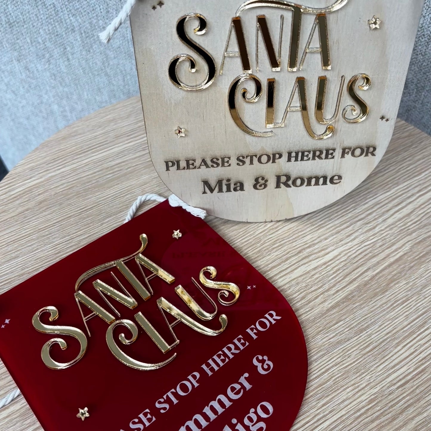 "Santa Claus Stop Here" Sign