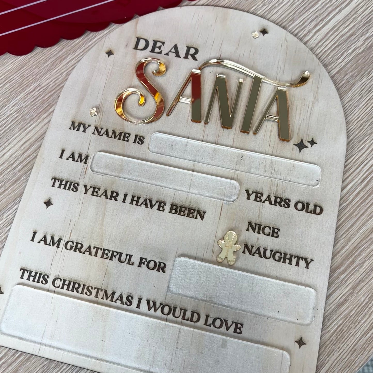 Reusable Santa Letter  - Timber (with Paint Pen)