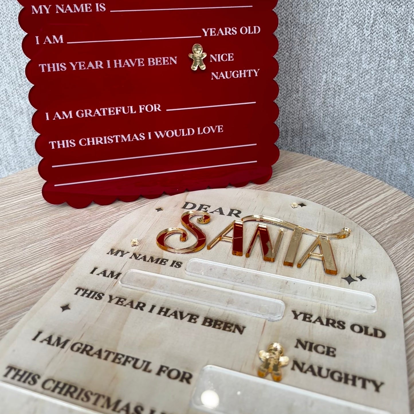 Reusable Santa Letter  - Timber (with Paint Pen)