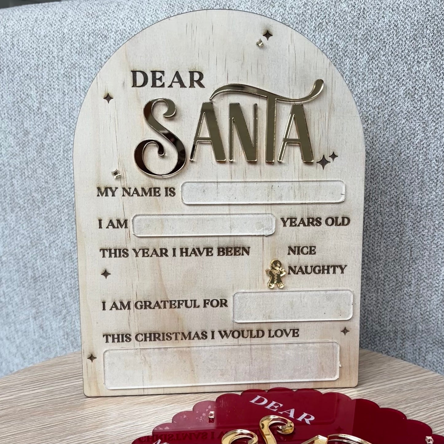 Reusable Santa Letter  - Timber (with Paint Pen)