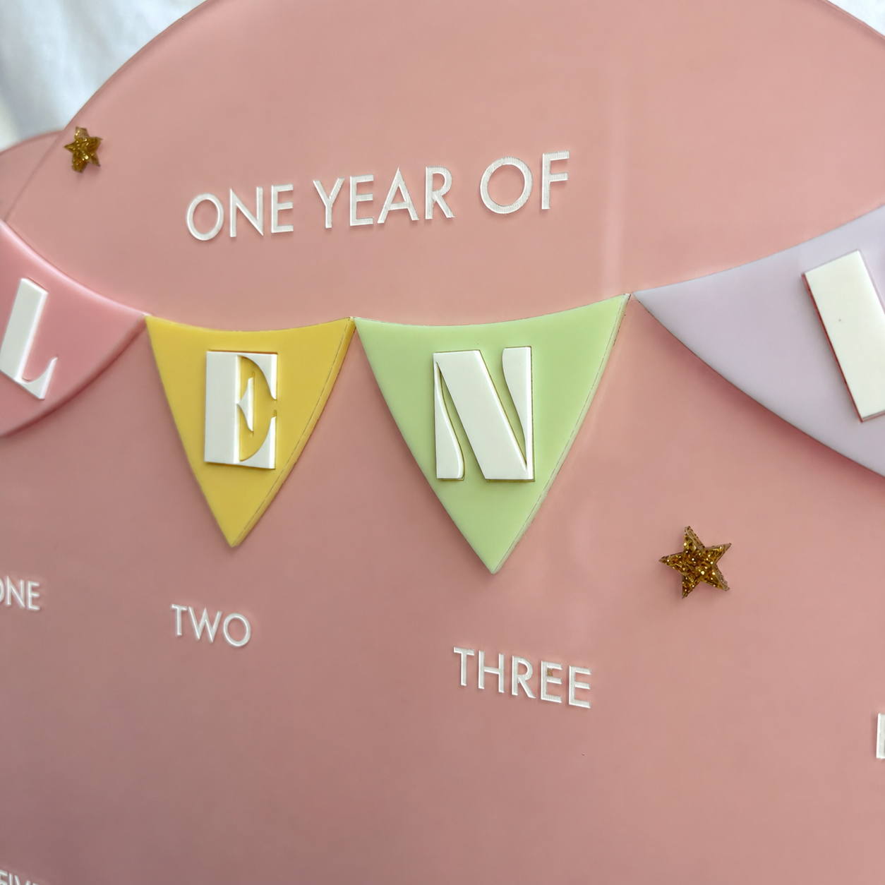 Personalised First Year Photo Board - Pastel Garland